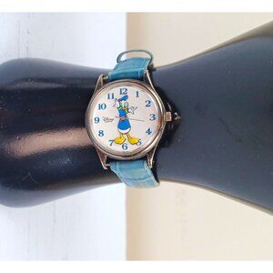 Disney Donald Duck Character Watch Blue Leather Band Quartz Water Resistant Work